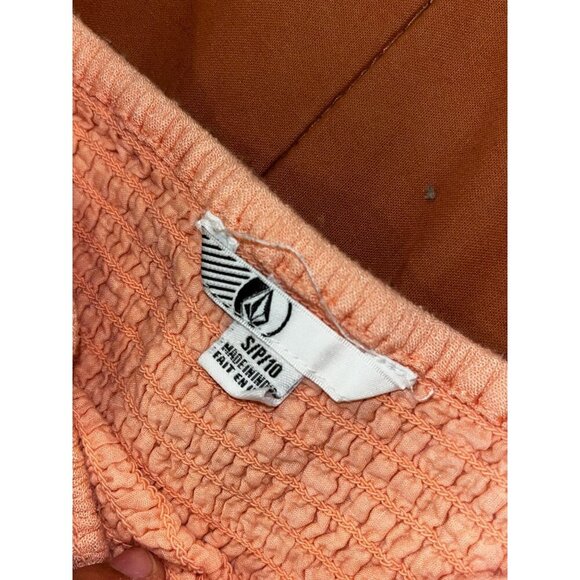 Volcom Peach  Strapless Smocked High-Low Pull On Unlined Women's Dress Size S - Picture 8 of 9